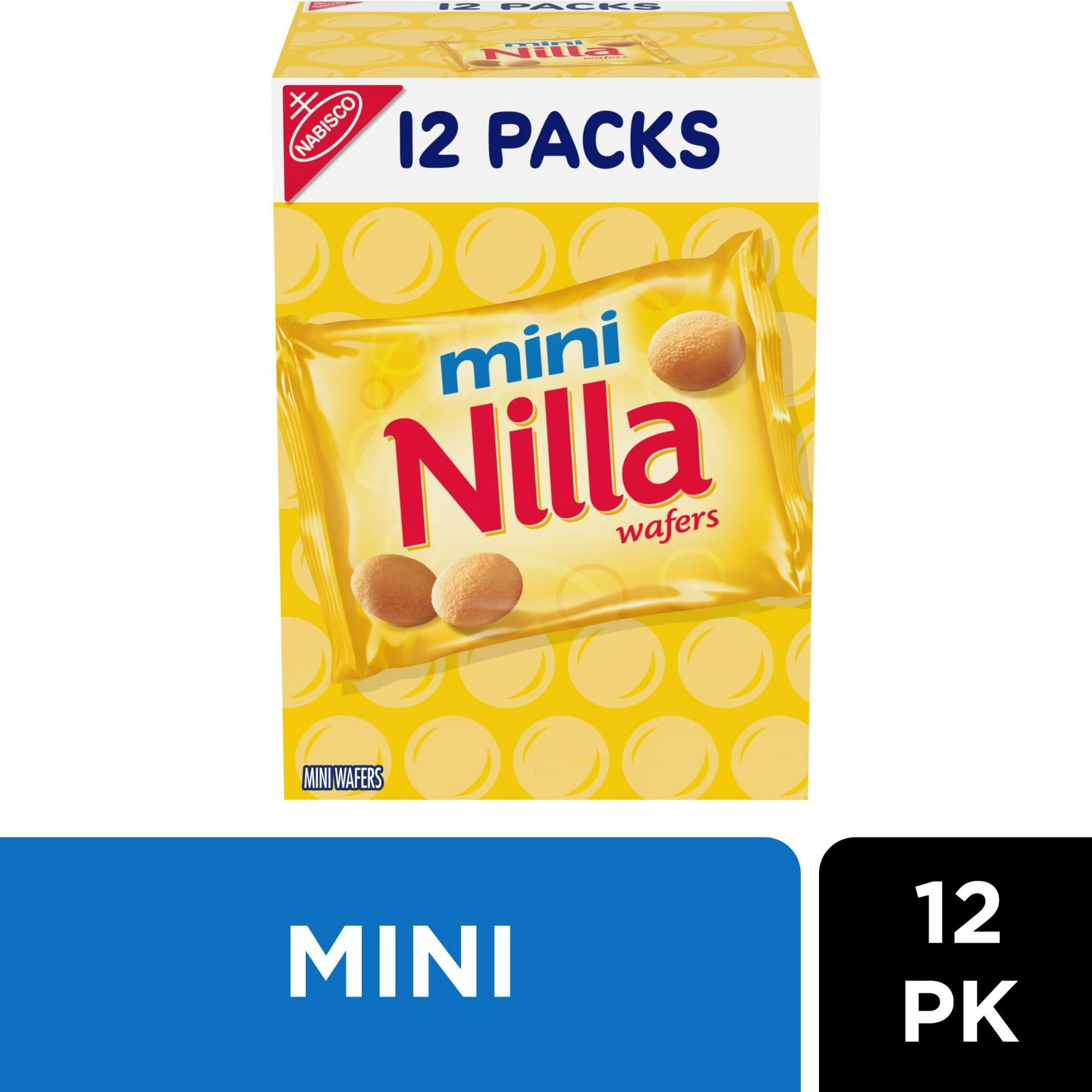 Nilla Wafers Mini Cookies, Vanilla Wafers, 12 Snack Packs