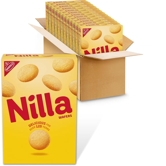 Nilla Wafers Original Vanilla Cookies, 12 Pack Case, 11 oz Boxes, Classic Crunchy Wafer Cookies