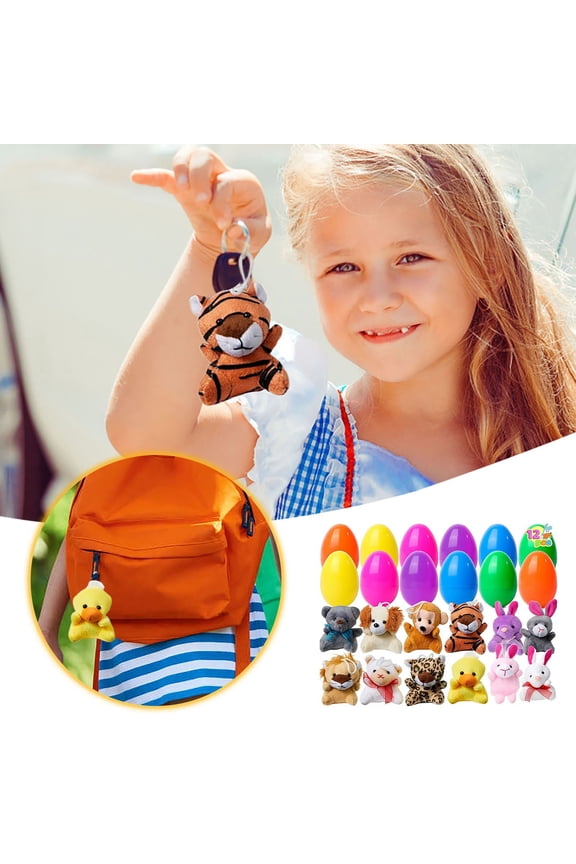 12Pc Easter Bunny Keychain Surprise Toy – Perfect For Kids Easter Egg Filler And Party