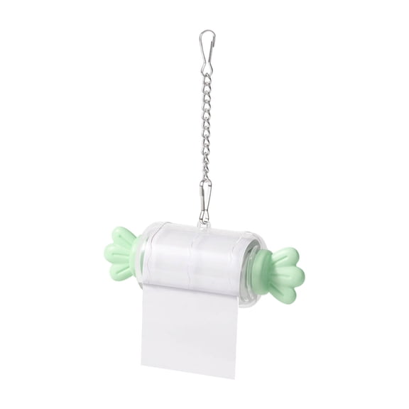 Nilnehc Bird Shredding Toy,Hanging Candy Shape Chew Toy with Adjustable Chain,Plastic Cage Enrichment for Parakeets Cockatiels Conures,Green