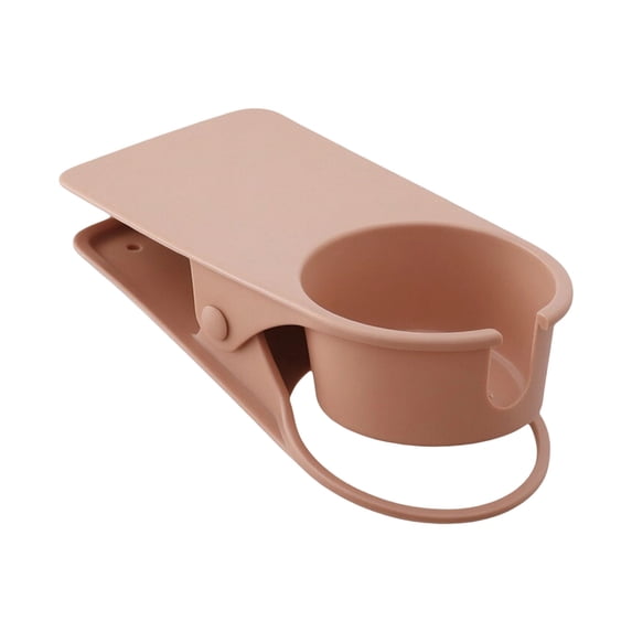 Nilnehc Clip-On Cup Holder,Portable Drink Holder with Clamp,Table Side Organizer for Desk Chair Beach Pool,7.8in(D)