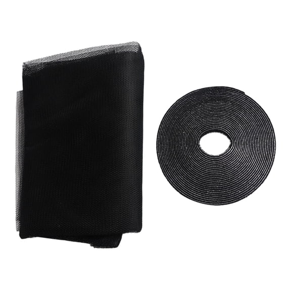 Nilnehc DIY Window Screen,Adjustable Self Adhesive Nylon Mesh Curtain,No Drilling Cut-to-Fit Insect Screen for Windows Doors,Pet Barrier Anti Bug Mosquito,51.2x59.1in Black