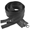 thumbnail image 1 of Nilnehc Double Open End Resin Zipper,27.56in #10 Heavy Duty Separating Zipper with Double Pull Tab Slider,Black Zipper for Jackets Coats Sewing Canvas Tent and Outdoor Gear (B), 1 of 6