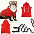 thumbnail image 1 of Nilnehc Ferret Harness and Leash Set,Warm Hoodie Outdoor Walking Clothes with Escape-Proof 110cm Nylon Leash,Red, 1 of 8