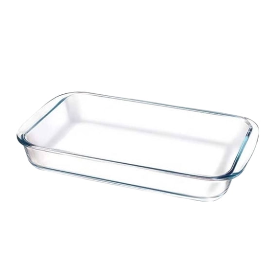 Nilnehc Glass Baking Dish, 13.5x8.3x2.0in 2.4L Clear Rectangular Pan, Oven Safe Roasting Casserole Tool