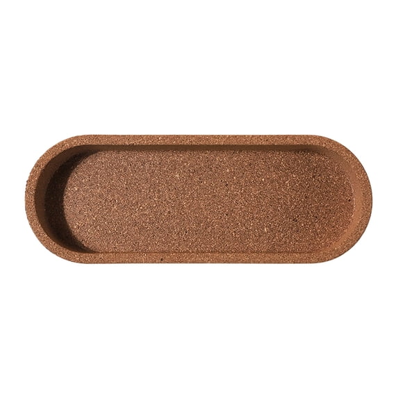 Nilnehc Long Oval Cork Coaster,Heat Absorbent Drink Mat with Raised Edge for Condensation,Natural Wood Cup Pad for Home Kitchen Office,Insulated Coffee Table Protector 10.24x3.94in