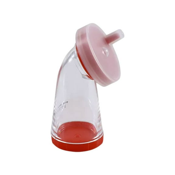Nilnehc Manual Sesame Grain Grinder,Compact Clear Resin Spice Mill with Adjustable Coarseness,Handheld Kitchen Tool for Flaxgrain and Small Grains,Red 4.7x2in