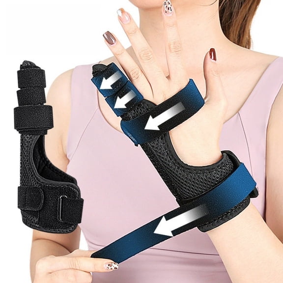 Nilnehc Pinky Finger Splint,Adjustable Aluminum Metacarpal Support Brace for 4th or 5th Ring Finger,Hand Pain Relief for Tendonitis Arthritis and Boxer's Fracture,Black