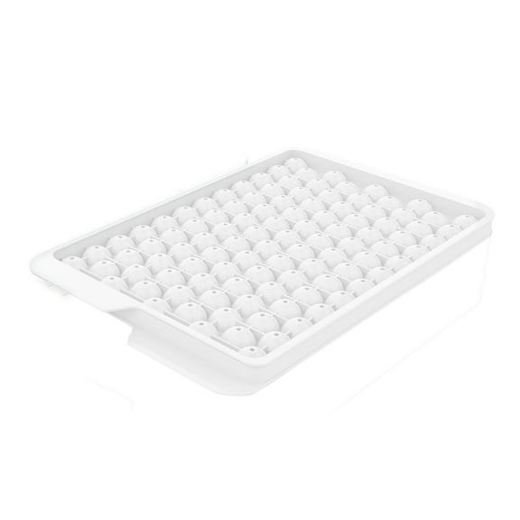 Nilnehc Round Ice Cube Tray 107 Grids, Ice Mold with Lid and Container, Small Sphere Ice Maker for Freezer, Coffee Home Bar (C)