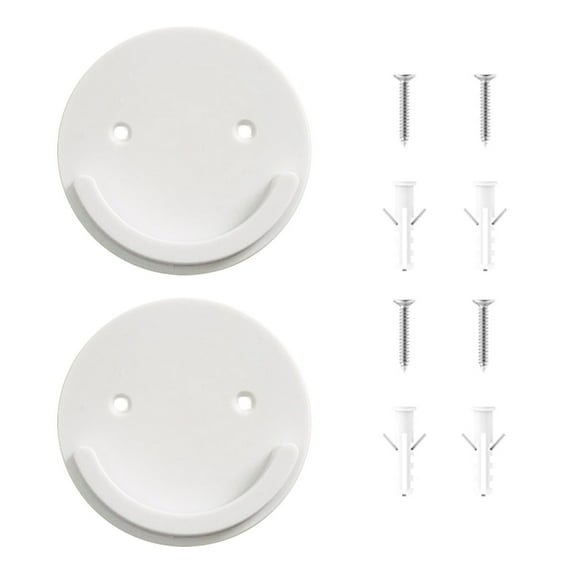 Nilnehc Shower Curtain Rod Holders,2 Pcs White Adhesive Wall Mount Retainer,Heavy Duty No Drill Tension Rod Bracket for Bathroom Tile and Glass Wall