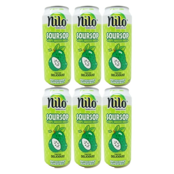 Nilo Guanabana Soursop Juice – Tropical Superfruit Drink - 16.57 FL OZ (6 Pack)