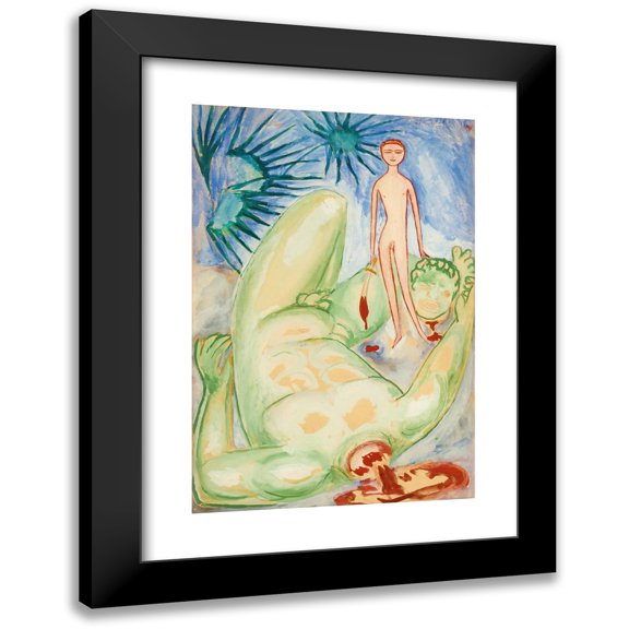 Nils Dardel 11x14 Black Modern Framed Museum Art Print Titled - David and Goliath (1916)