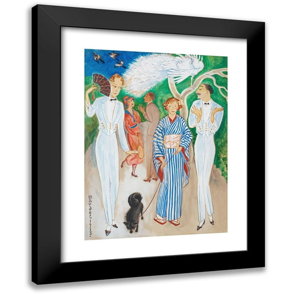 Nils Dardel 11x14 Black Modern Framed Museum Art Print Titled - Peacocks (1918)
