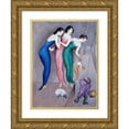 thumbnail image 1 of Nils Dardel 12x14 Gold Ornate Wood Frame and Double Matted Museum Art Print Titled - Dreams and Fantasies No.1 (The Skittle Alley) (1922), 1 of 4
