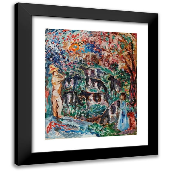 Nils Dardel 20x24 Black Modern Framed Museum Art Print Titled - Happy (1914)