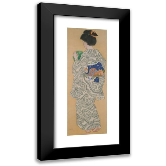 Nils Dardel 9x18 Black Modern Framed Museum Art Print Titled - Japanese (With Back Toward the Viewer) (1917)