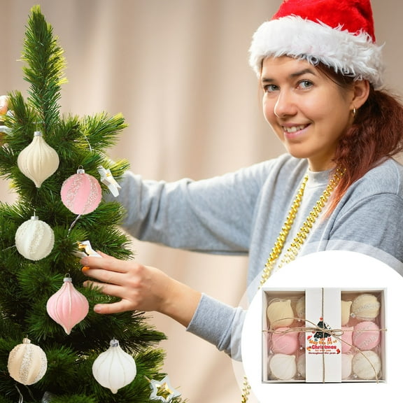 Nilvkv 12pcs Exquisite Hand Painted Christmas Balls Holiday Party Home Decoration 6CM/2.36IN High End Boutique Hand Painted Christmas Balls Set