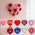 thumbnail image 1 of Nilvkv 14.17Inch Heart Wreath, Valentines Day Decorations Fake Flower Rose Hanging Garland for Wedding Anniversary Party Supplies Home Decor, 1 of 6