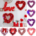 thumbnail image 1 of Nilvkv 14.96Inch Heart Wreath, Valentines Day Decorations Fake Flower Hanging Garland with Lights for Wedding Anniversary Party Supplies Home Decor, 1 of 6