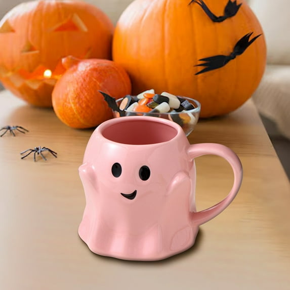 Nilvkv 14oz Halloween Ghost Mug Cute Ceramic Ghost Coffee Mug Adorable Ghost Decoration Spooky Ghost Ghostface Mug Coffee Cup for Adults Kids Women