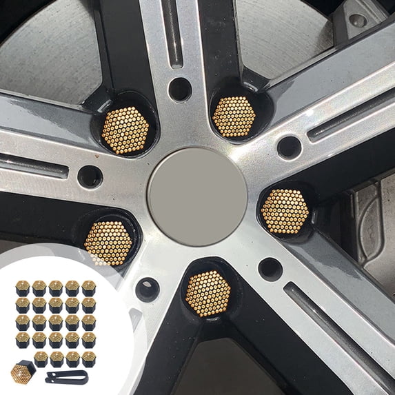 Nilvkv 20 Pack Rhinestone Wheel Lug Nut Covers 19mm Diamond Hub Decorative Caps Universal Fit for Car SUV Tire Screw Protection, Car Accessories