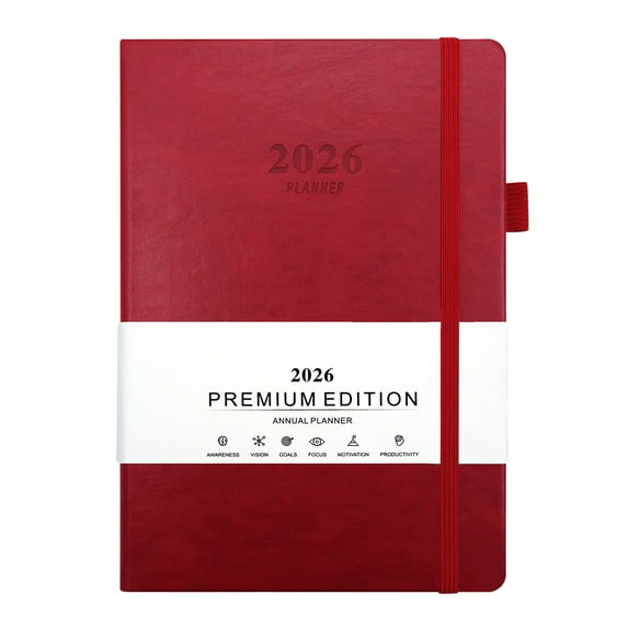 Nilvkv 2026 A5 Notebook Strap Planner with Weekly Monthly Schedule Notebooks for Daily Work and Study