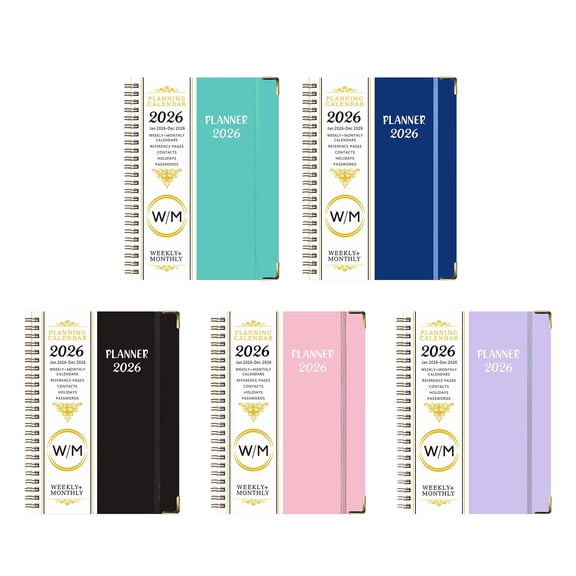 Nilvkv 2026 Planner Notebook, A5 Portable Plan Book with Separating Pages for Daily Scheduling Notes Travel Planning School Office Use