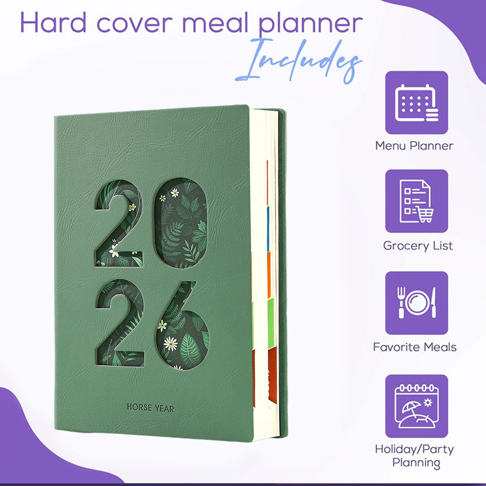 Nilvkv 2026 Planner Notebook, A5 Schedule Notebook with Faux Leather Cover Lay Flat Coil Binding for Daily Notes School Office Use Daily Planner 2026