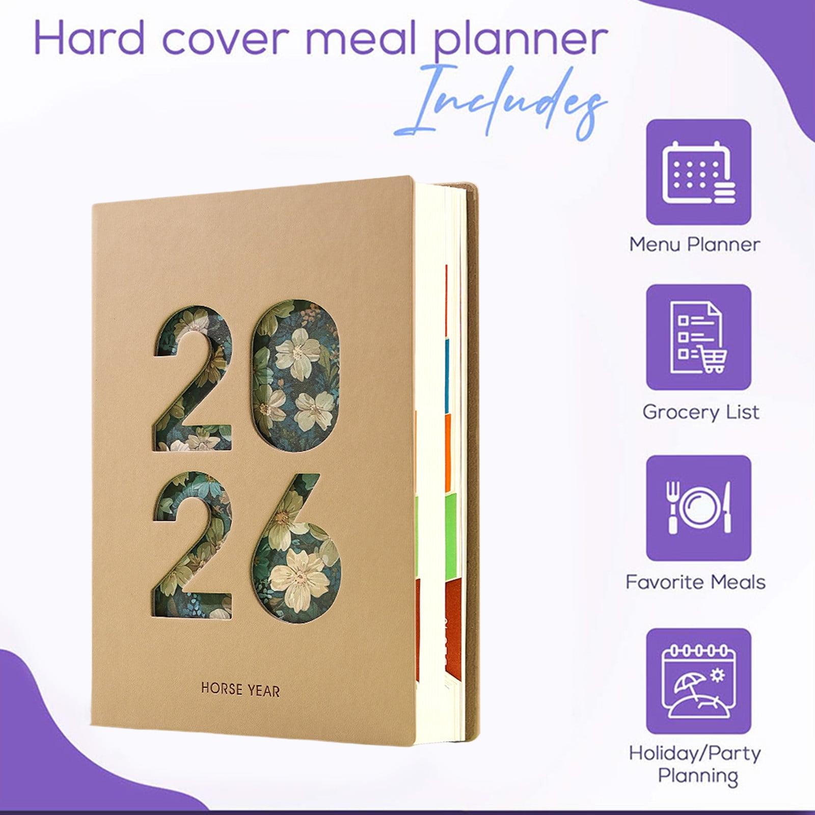 Nilvkv 2026 Planner Notebook, A5 Schedule Notebook with Faux Leather Cover Lay Flat Coil Binding for Daily Notes School Office Use Daily Planner 2026