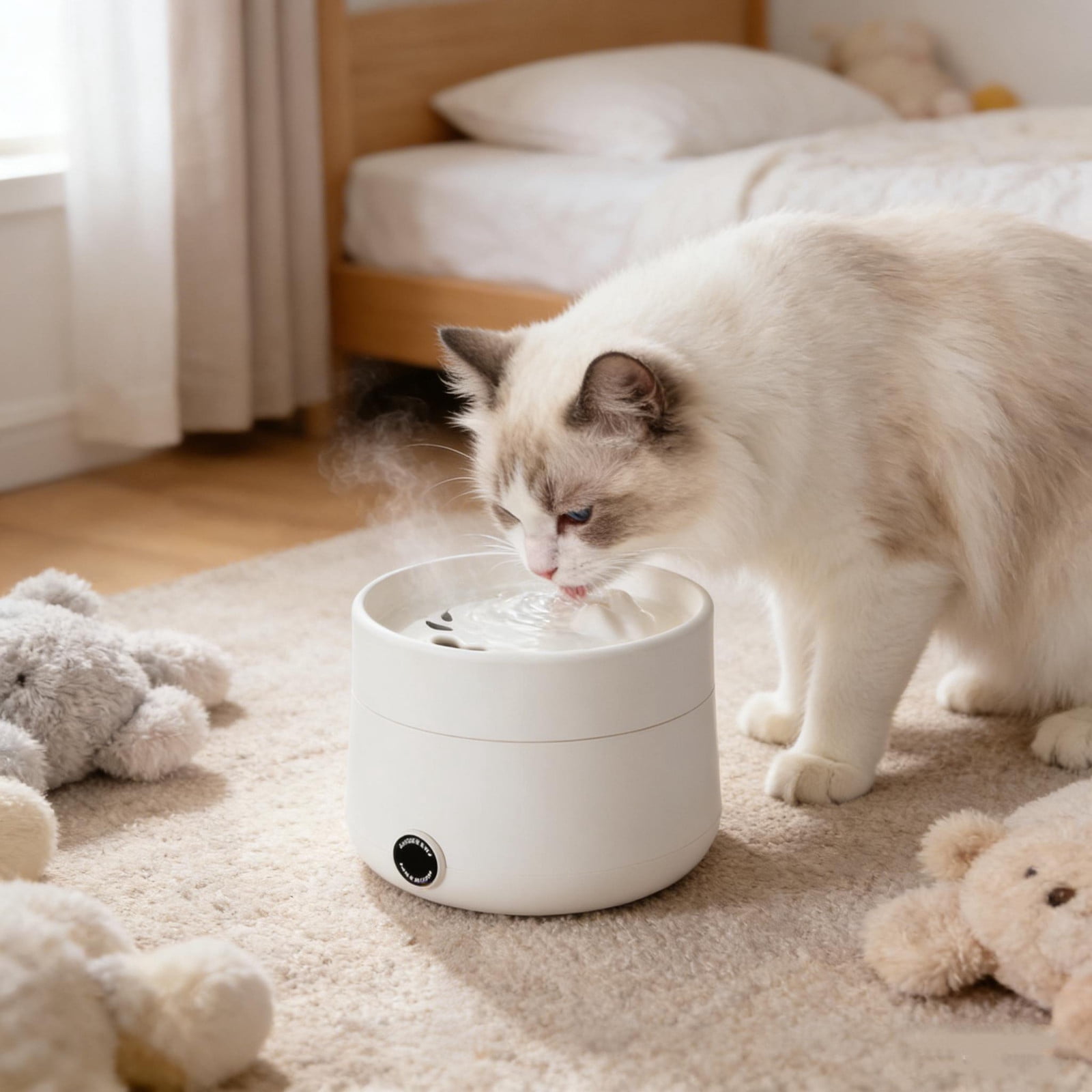 Nilvkv 3-in-1 Pet Yogurt Maker Adjustable Temperature Water Dispenser Food Warmer with Stainless Steel Bowl 16x16x16CM