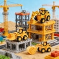 thumbnail image 1 of Nilvkv 3PC Set Engineering Vehicle Toy, Press and Go Inertia Excavator Bulldozer Construction Trucks Gifts for Boys Girls Age 3+ Beach Sandbox Play, 1 of 7