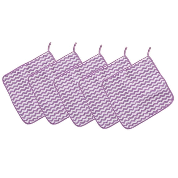 Nilvkv 5Pc Kitchen Towels Corrugated Household Kitchen Cleaning Wipes Towel Hangable Thickened Dishcloth 30X30Cm