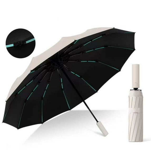 Nilvkv 60 Rib Folding Umbrella for Sunny and Rainy Days Fully Automatic Umbrella Large Reinforced Plastic Sunshade and Sun Protection Umbrella