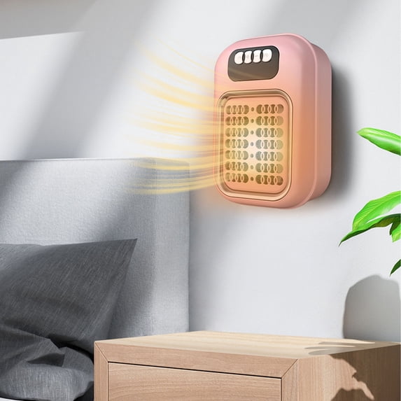 Nilvkv 600W Mini Heater Wall Mountable Portable Fan Heater with Tilt Protection for Office Home Silent