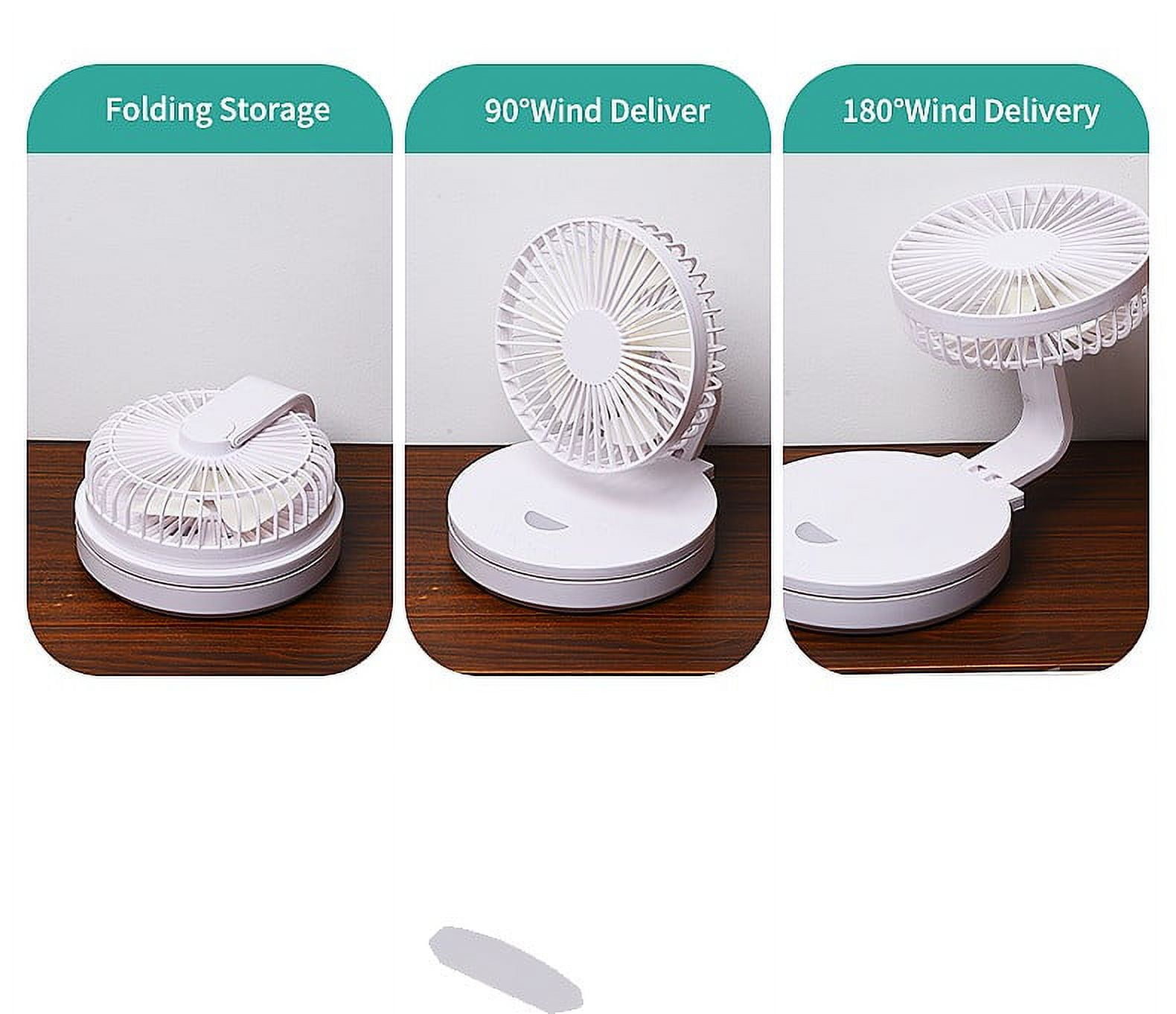 Nilvkv 6inch Small Fan Portable Fan Rotating Shaking Head Wall-Mounted Ceiling Fan Night Light for Camping and Kitchen