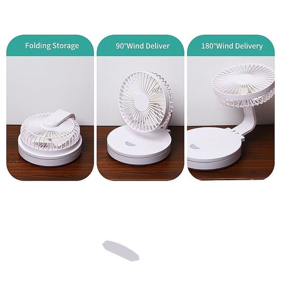 Nilvkv 6inch Small Fan Portable Fan Rotating Shaking Head Wall-Mounted Ceiling Fan Night Light for Camping and Kitchen