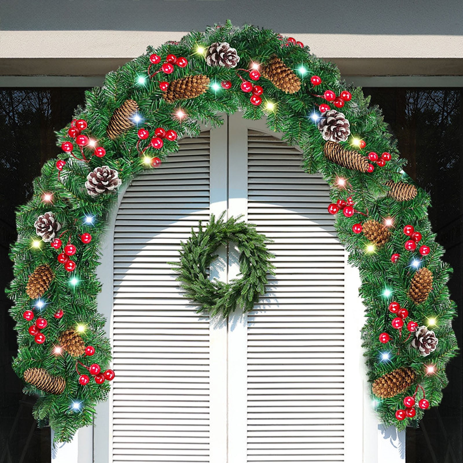 Nilvkv Artificial Christmas Garlands,8.9ft Green Rattan with Green
