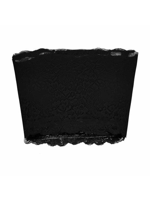 Bandeau Bra, Minimizer Bras for Women, Solid Seamless Wide Strap Wireless Bandeau Push Up Open Back Minimizer Bra Black 32AB