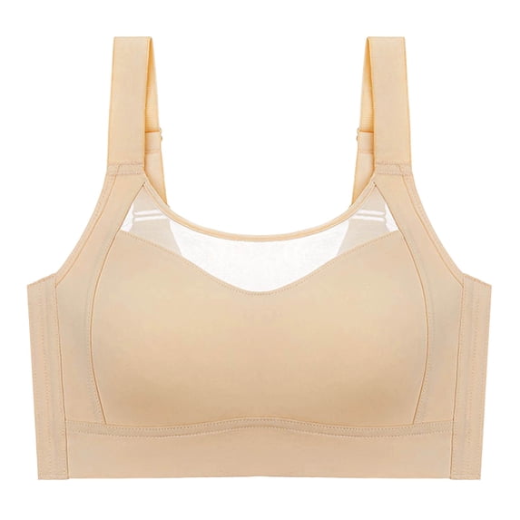 Nilvkv Bandeau Bra, Strapless Bra, Solid Strapless Seamless Wireless Push Up Anti Slip Basic Beige 36BCD