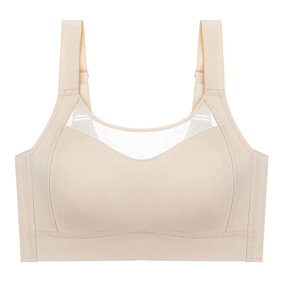 Nilvkv Bandeau Bra, Strapless Bra, Solid Strapless Seamless Wireless Push Up Anti Slip Basic Beige 44BCD