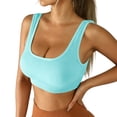 thumbnail image 1 of Nilvkv Bandeau Bra, Strapless Bra, Solid Strapless Seamless Wireless Push Up Anti Slip Basic Blue 32AB, 1 of 6