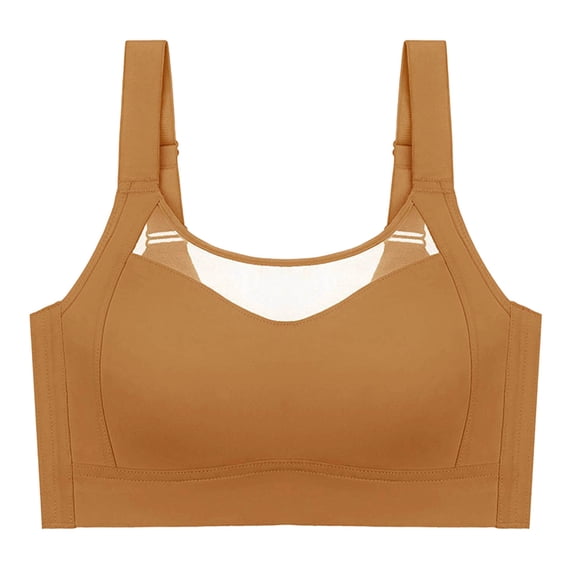 Nilvkv Bandeau Bra, Strapless Bra, Solid Strapless Seamless Wireless Push Up Anti Slip Basic Gold 38BCD