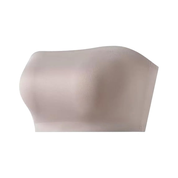 Nilvkv Bandeau Bra, Strapless Bra, Womens Solid Strapless Seamless Wireless Push Up Anti Slip Basic Bra Pink 36BC