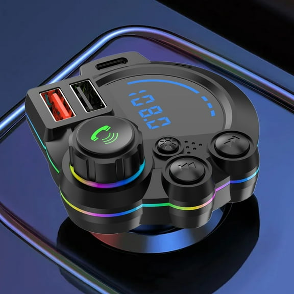 Nilvkv Bluetooth Transmitter Wireless Radio Adapter Car Kit with USB Charging Car Charger MP3 Player, Car Accessories