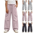 thumbnail image 1 of Nilvkv Boys Cargo Pants, Boys Relaxed Fit Solid Color Drawstring Joggers with Large Utility Pockets, made for Outdoor Wear Gray 11-12 Years, 1 of 7