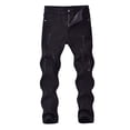 thumbnail image 1 of Nilvkv Boys Jeans, Jeans for Boys, Kids Distressed Stretchy Denim Pants Loose Fit Straight Leg Casual Summer Black 13-14 Years, 1 of 2
