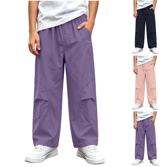 Nilvkv Boys Lightweight Pants, Boys Joggers, Logo Print Straight Leg Sweatpants in Relaxed Fit with Elastic Waist and Side Pockets for Outdoor Wear Blue 7-8 Years