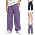 thumbnail image 1 of Nilvkv Boys Lightweight Pants, Boys Joggers, Logo Print Straight Leg Sweatpants in Relaxed Fit with Elastic Waist and Side Pockets for Outdoor Wear Pink 12-13 Years, 1 of 8