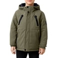 thumbnail image 1 of Nilvkv Boys Puffer Jacket, Boys Winter Jacket, Solid Color Hooded Long Sleeve Padded Jacket with Pockets Green 7-8 Years Green 7-8 Years, 1 of 8