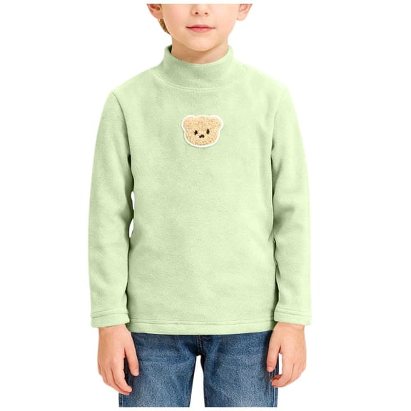 Nilvkv Boys Shirts, Shirts for Kids, Fashionable Children's Semi High Neck Top Medium To Large Children's Long Sleeved Casual and Comfortable Top